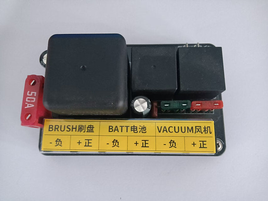 Controller for hand-push floor scrubber
