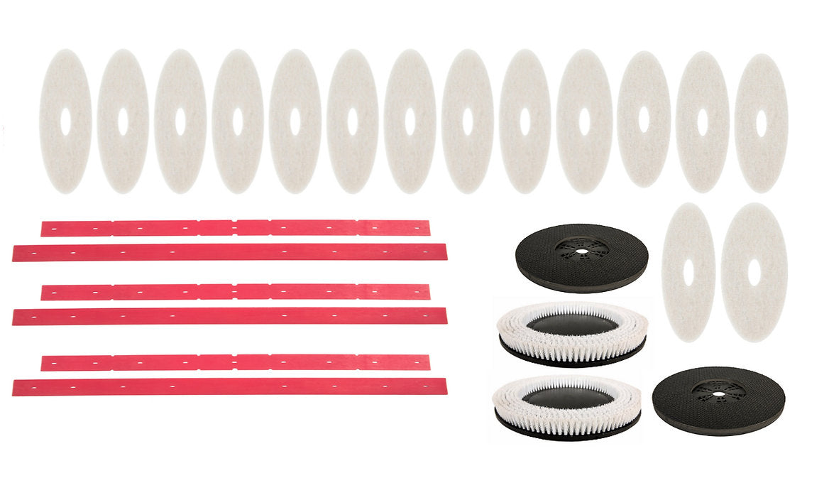 Floor Scrubber 9 Mo Accessory Bundle with White Pads