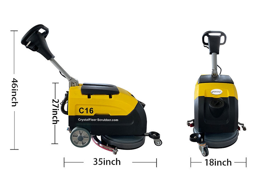 16" 8 Gal Battery Powered Floor Scrubber with a Complete Set of Parts, C16