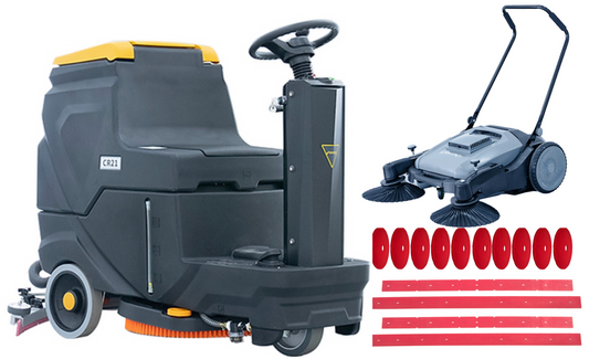 Happy Combo: CR21 Floor Scrubber + Floor Sweeper + 6 Mo Accessories