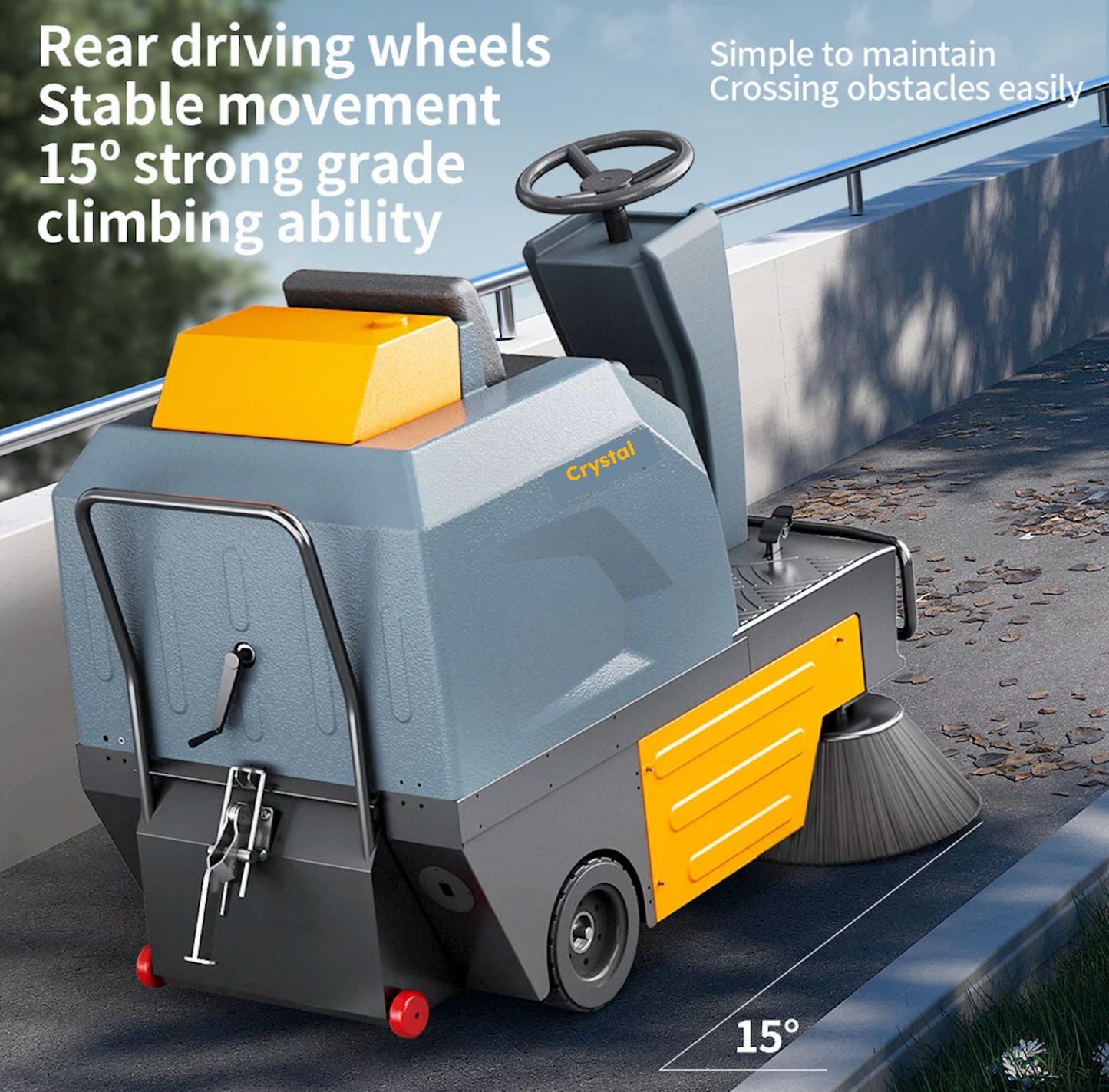 49" Ride-On Floor Sweeper, 21Gal 48V 4*67Ah, CSR49