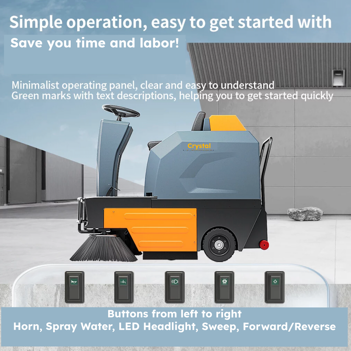 49" Ride-On Floor Sweeper, 21Gal 48V 4*67Ah, CSR49
