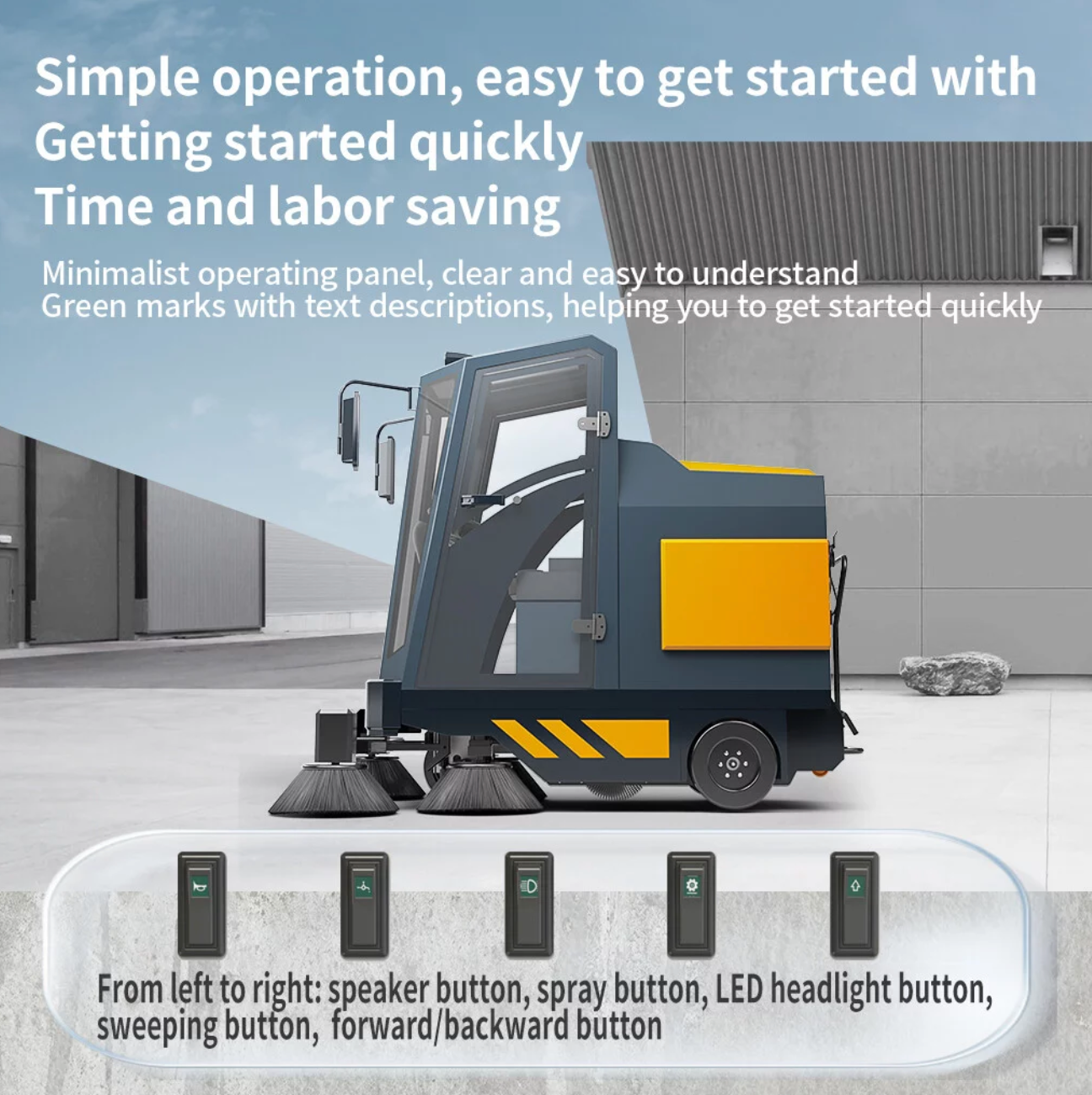 75" Ride-On Floor Sweeper, 48 Gal 48V 4*100Ah, CSR75