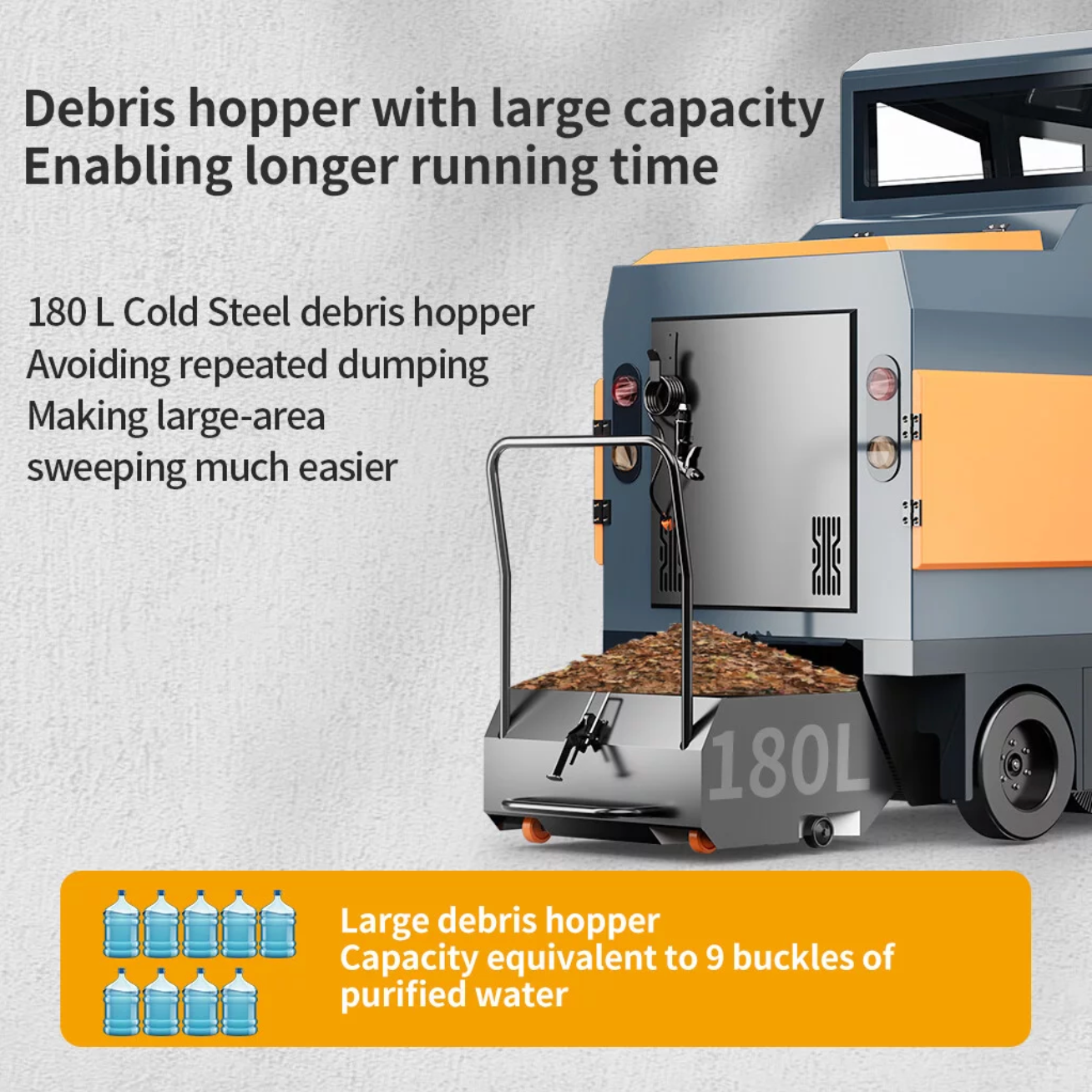 75" Ride-On Floor Sweeper, 48 Gal 48V 4*100Ah, CSR75