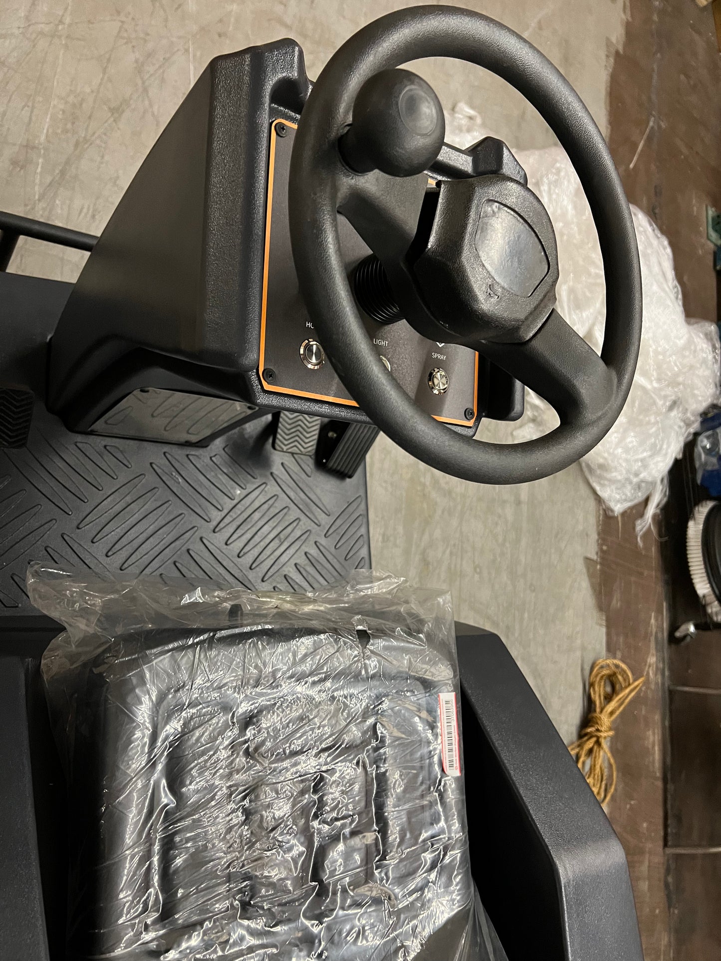 Used 49" Ride-On Floor Sweeper, 21Gal 48V 4*67Ah, CSR49