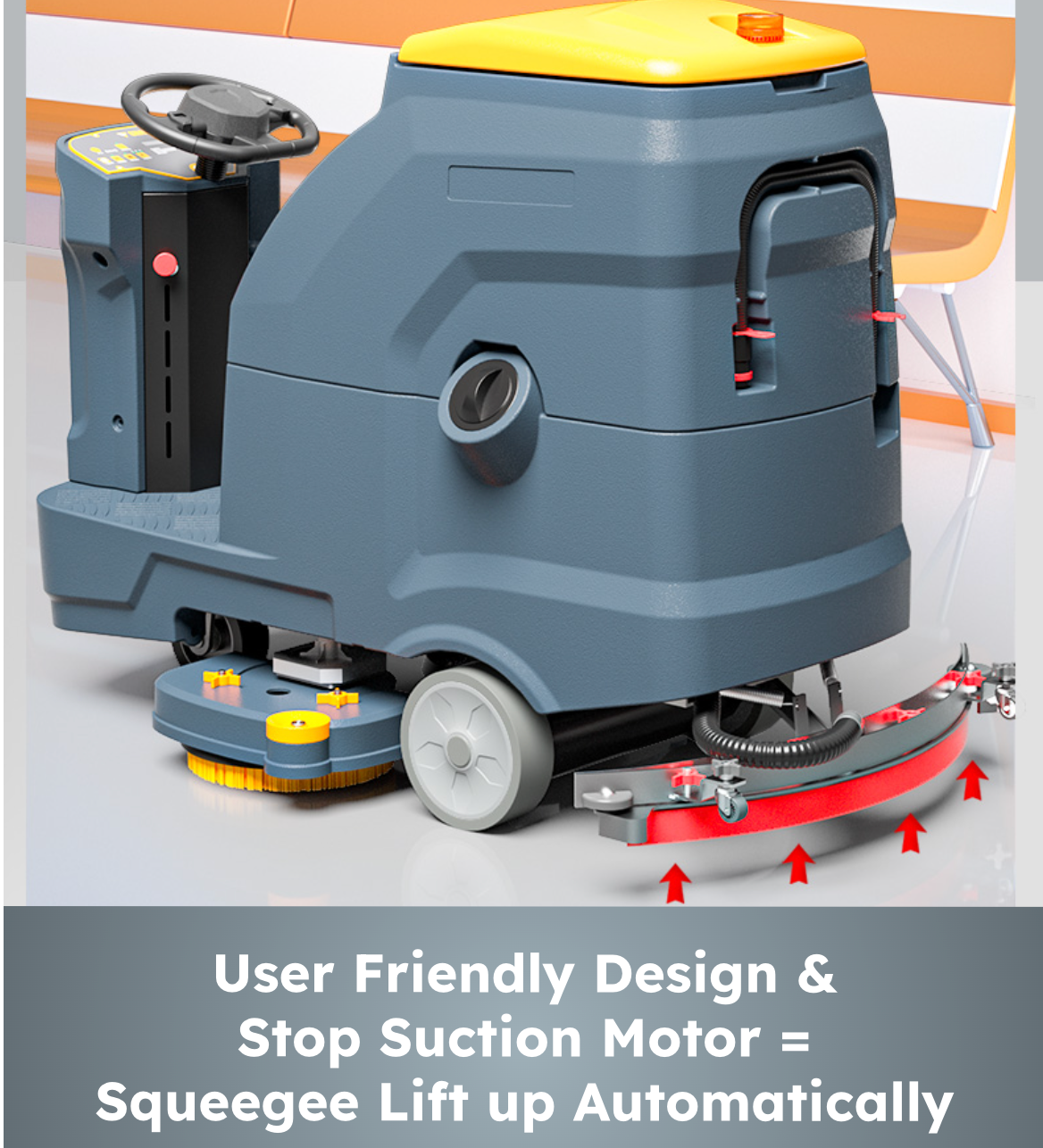 30" 37 Gal Auto Ride-On Industrial Floor Scrubber, BTCR30