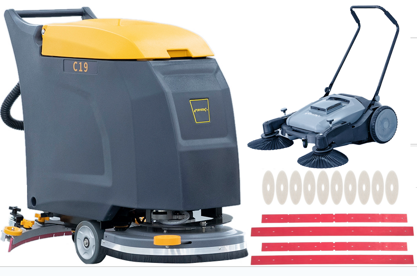Happy Combo: C19 Floor Scrubber + Floor Sweeper + 6 Mo Accessories