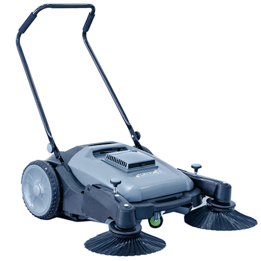 Industrial Floor Sweeper with 3 Brooms, 39 inch 14.5 Gal Floor Sweeper, BC39S