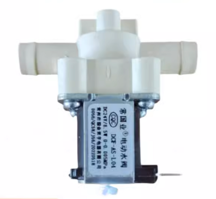 Water solenoid for floor scrubber