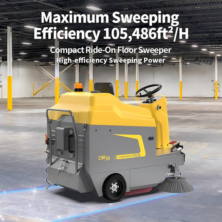 CSR55 55" Lithium Ride-On Vacuum Sweeper – 105,486 sq ft/h Efficiency