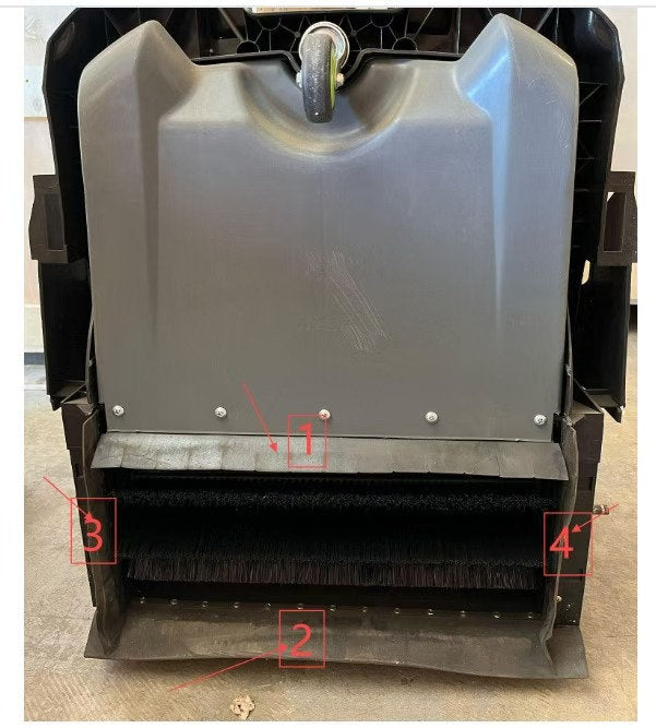 Floor sweeper baffle for C38, C38S,BC39S