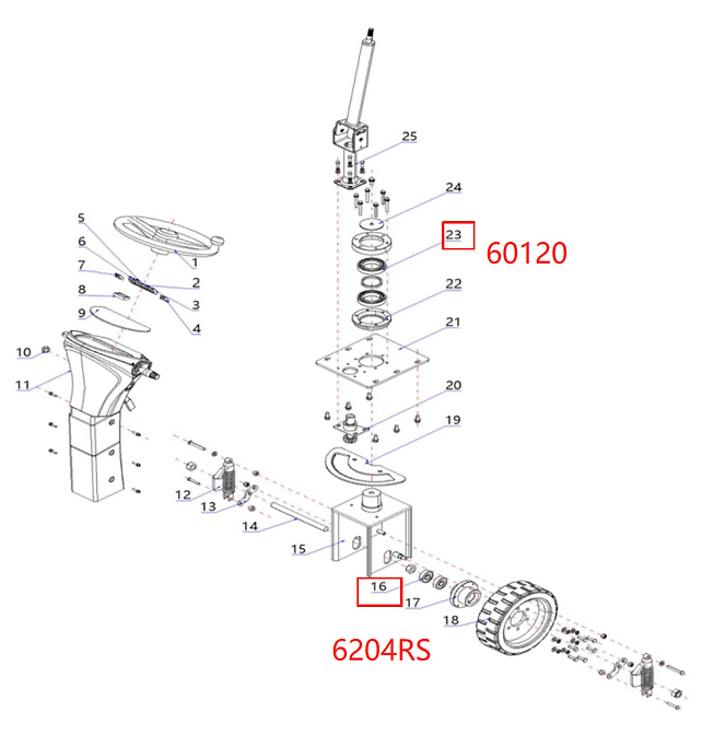 6204RS Head bearings For CSR49/CSR53/CSR75