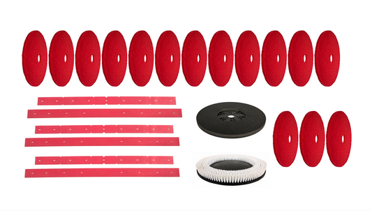Floor Scrubber 9 Mo Accessory Bundle with Red Pads