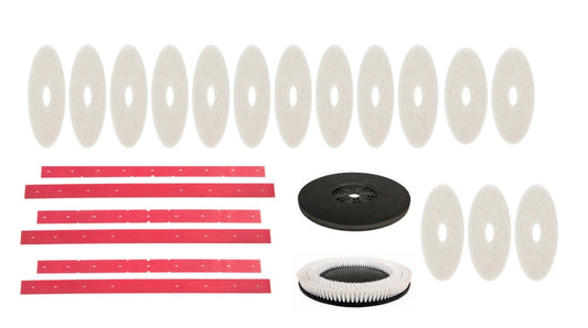Floor Scrubber 9 Mo Accessory Bundle with White Pads