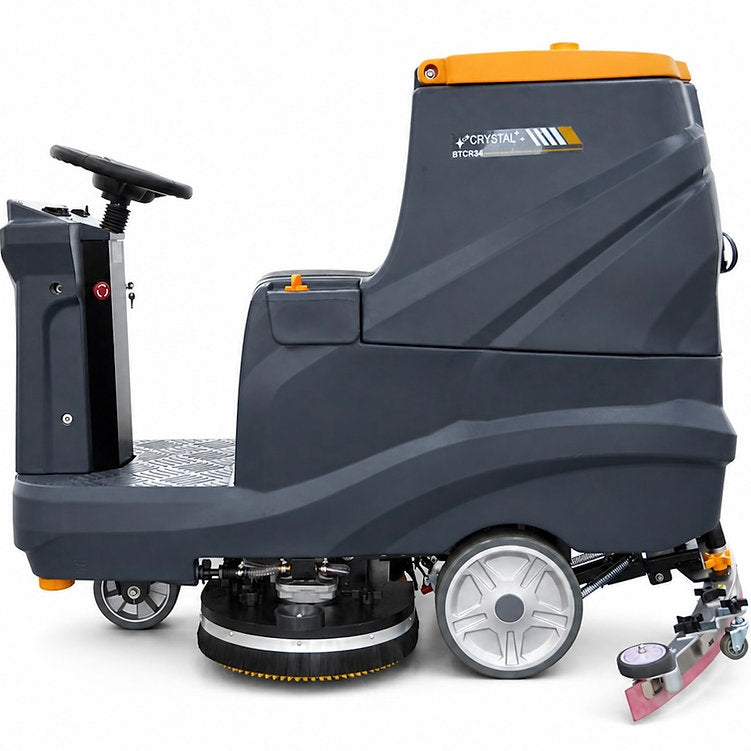 34" 40 Gal Ride-On Industrial Floor Scrubber with 4 *240 Ah Batteries, BTCR34