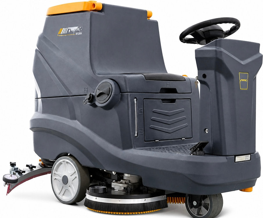 34" 40 Gal Ride-On Industrial Floor Scrubber with 4 *240 Ah Batteries, BTCR34