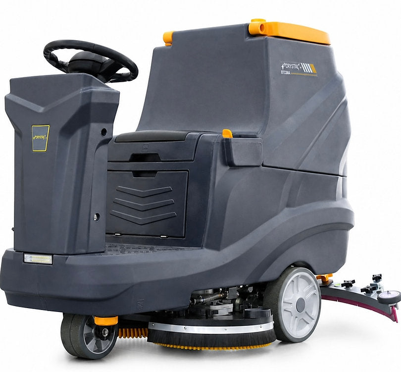 34" 40 Gal Ride-On Industrial Floor Scrubber with 4 *240 Ah Batteries, BTCR34