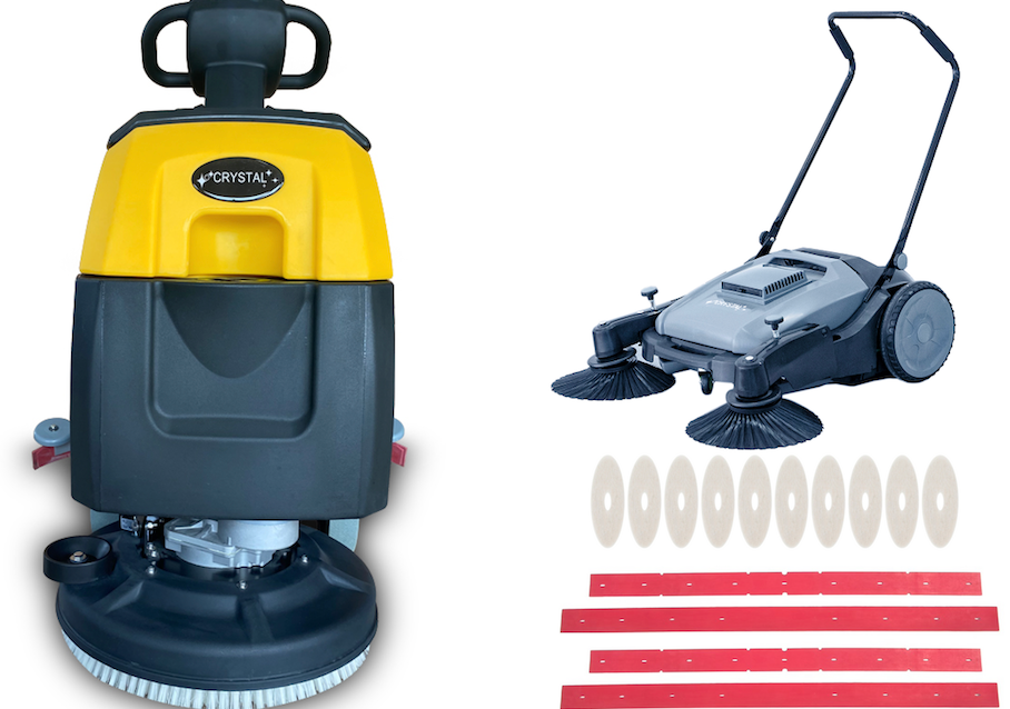 Happy Combo A: C18 Floor Scrubber + Floor Sweeper + 6 Mo Accessories