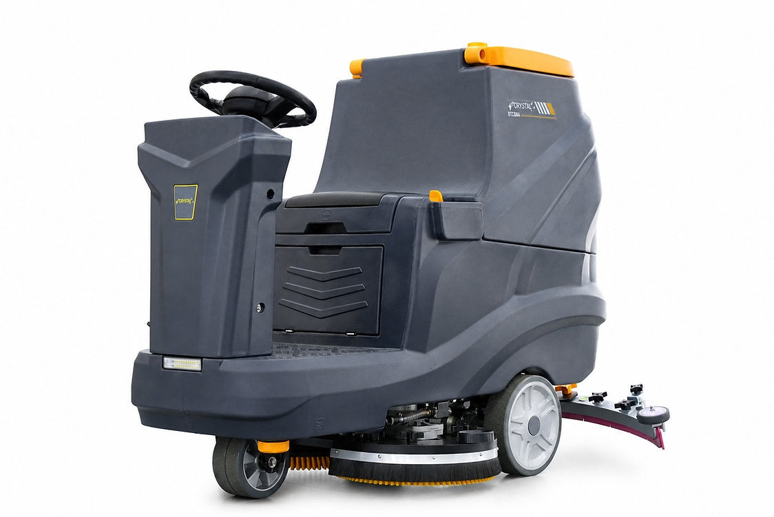 34" 40 Gal Ride-On Industrial Floor Scrubber with 4 *240 Ah Batteries, BTCR34