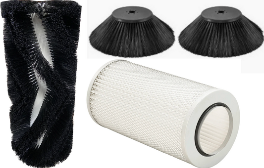 Ride on Floor Sweeper 6 Mo Accessory Bundle with Brushes and Filter