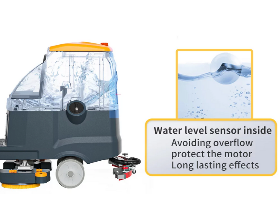34" 40 Gal Ride-On Industrial Floor Scrubber with 4 *240 Ah Batteries, BTCR34