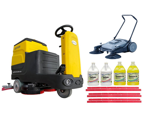 Happy Combo B: BTCR26 Floor Scrubber + Sweeper +“Rubber + Defoam + Cleaner Kit”