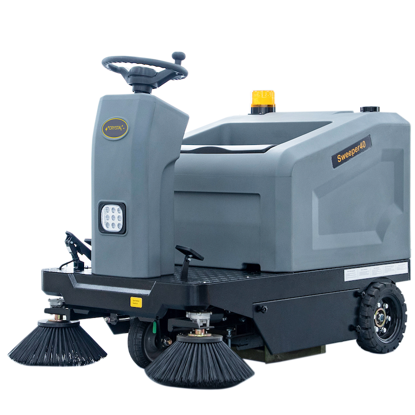 Used Riding Floor Sweeper Ride-On Floor Sweeper, 48V 4*67Ah, Water Mister, Dust shaking, Vacuum ...