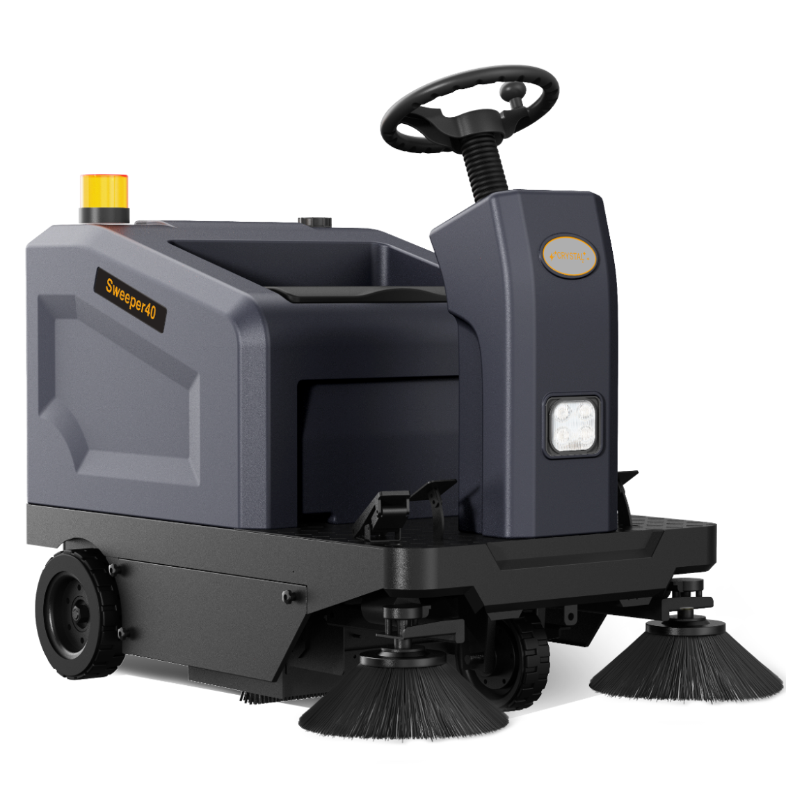 Ride-On Floor Sweeper, 48V 4*67Ah, Water Mister, Dust shaking, Vacuum ...